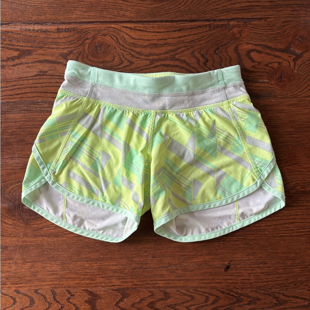 Ivivva Neon Athletic Shorts with Geometric Pattern
